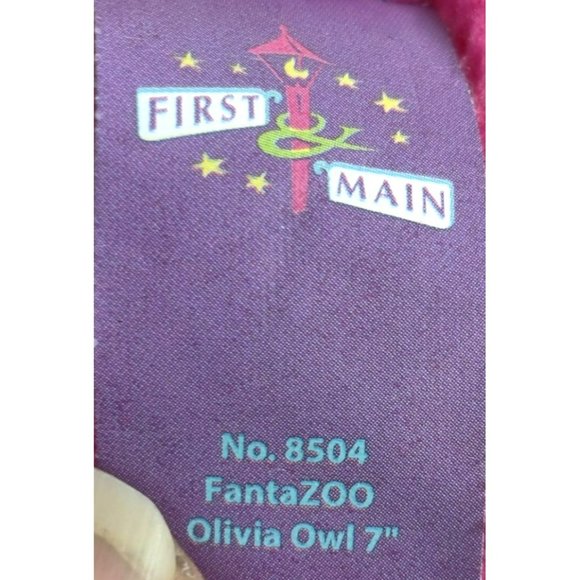 First & Main Fanta Zoo Olivia Owl 7 No. 8504 Pink Glittery Owl Plush Flower - Picture 11 of 11